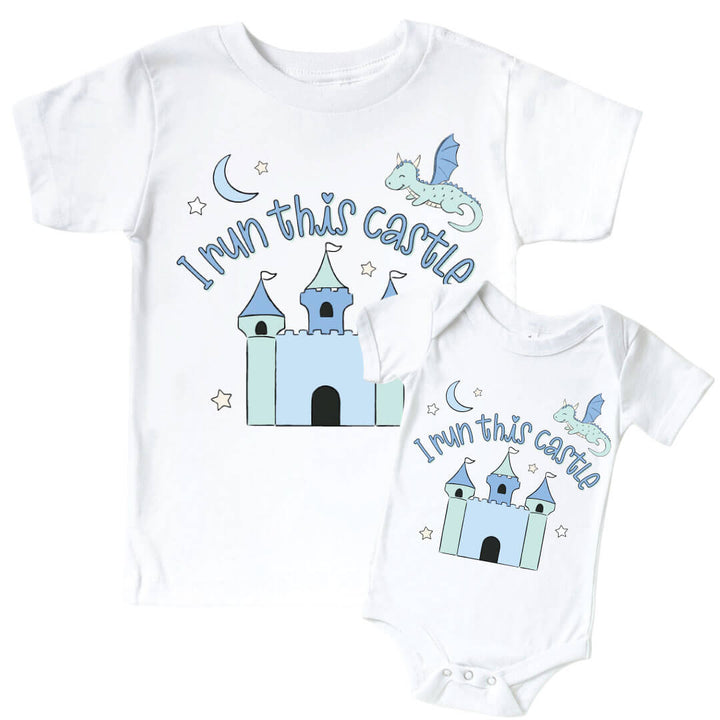 i run this castle graphic tee and bodysuit 