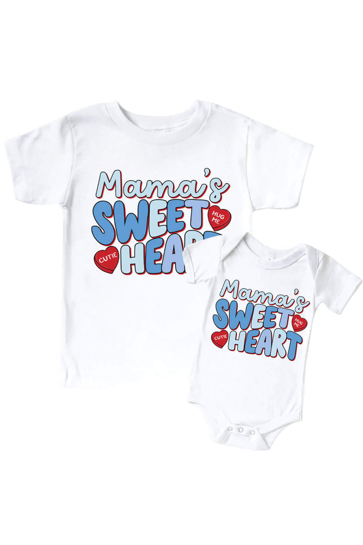 blue mama's sweetheart graphic tee and bodysuit for boys 