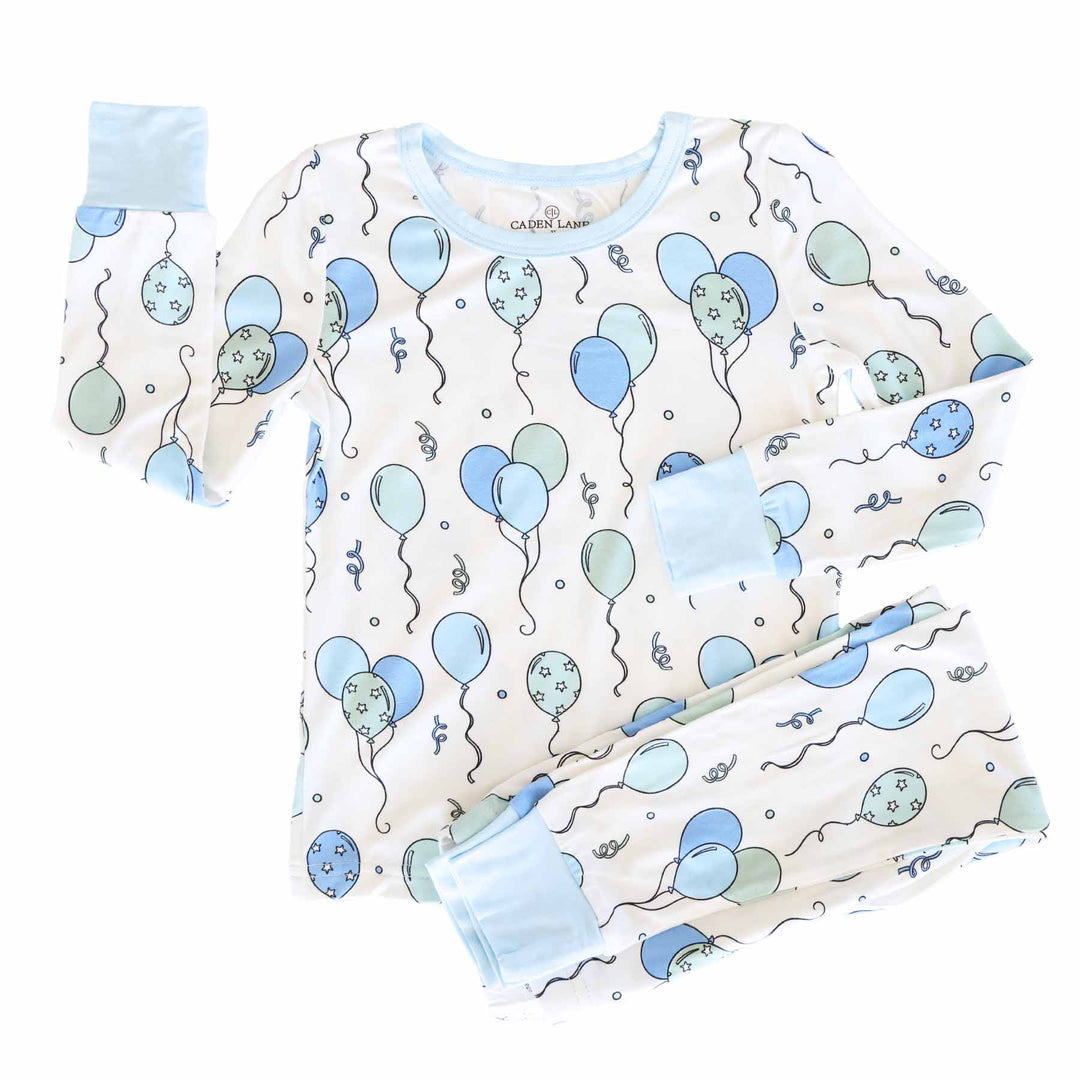 long sleeve and pants balloon and streamer pajama set for boys 