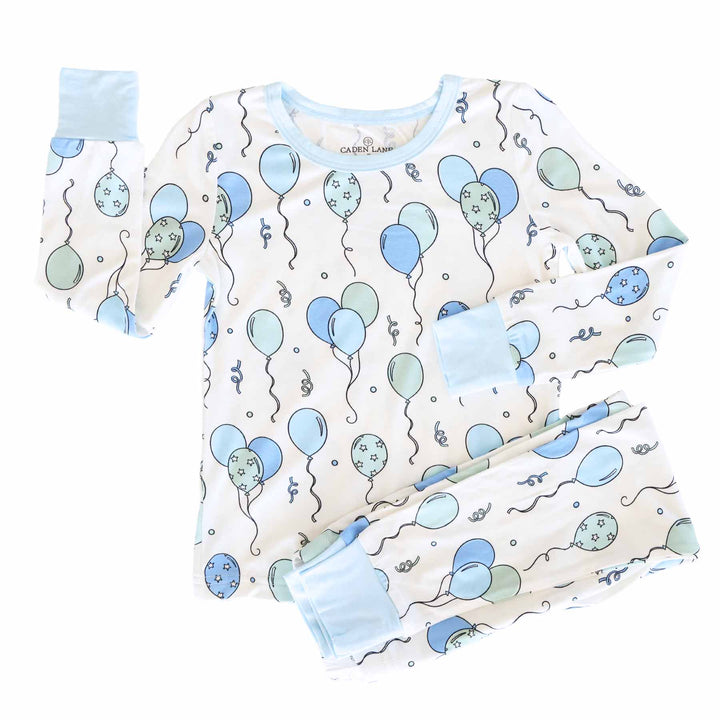 long sleeve and pants balloon and streamer pajama set for boys 