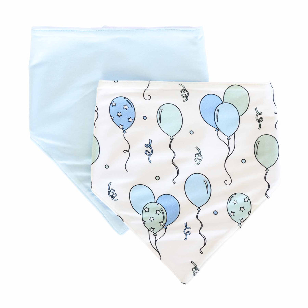 blue balloon two piece bandana bibs