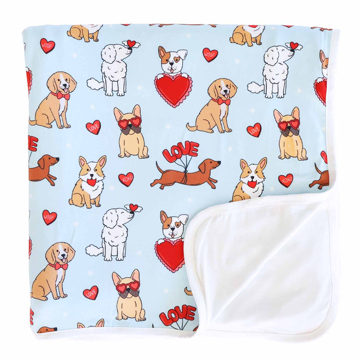 Pups & Kisses Double Sided Bamboo Blanket