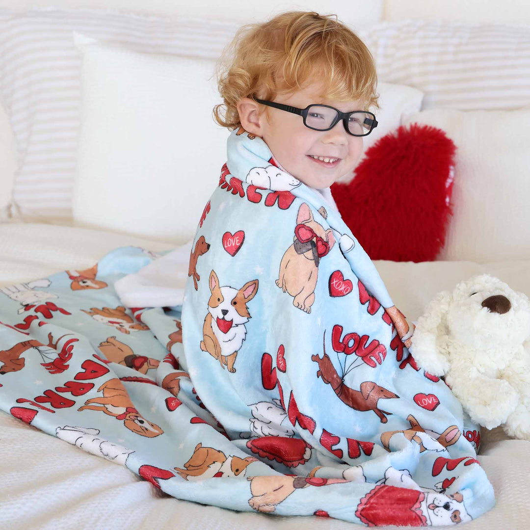 Pups & Kisses Personalized Kids Blanket