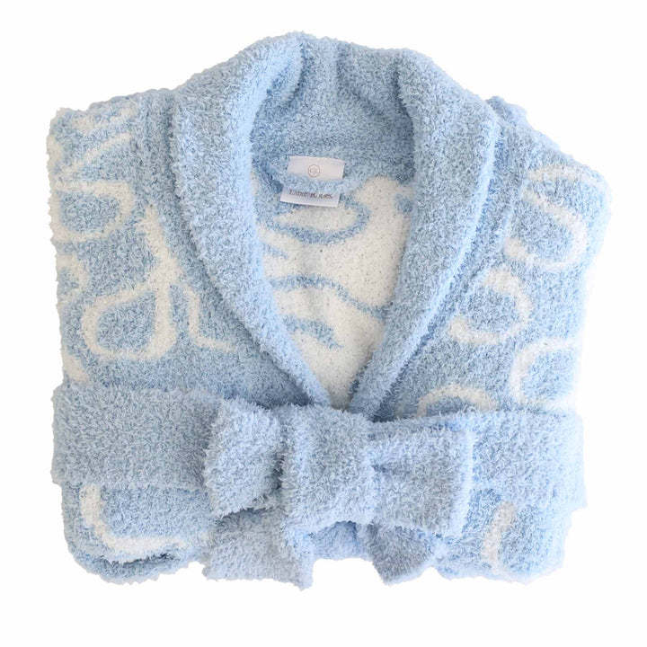 light blue and white box cuddlelane robe for girls 