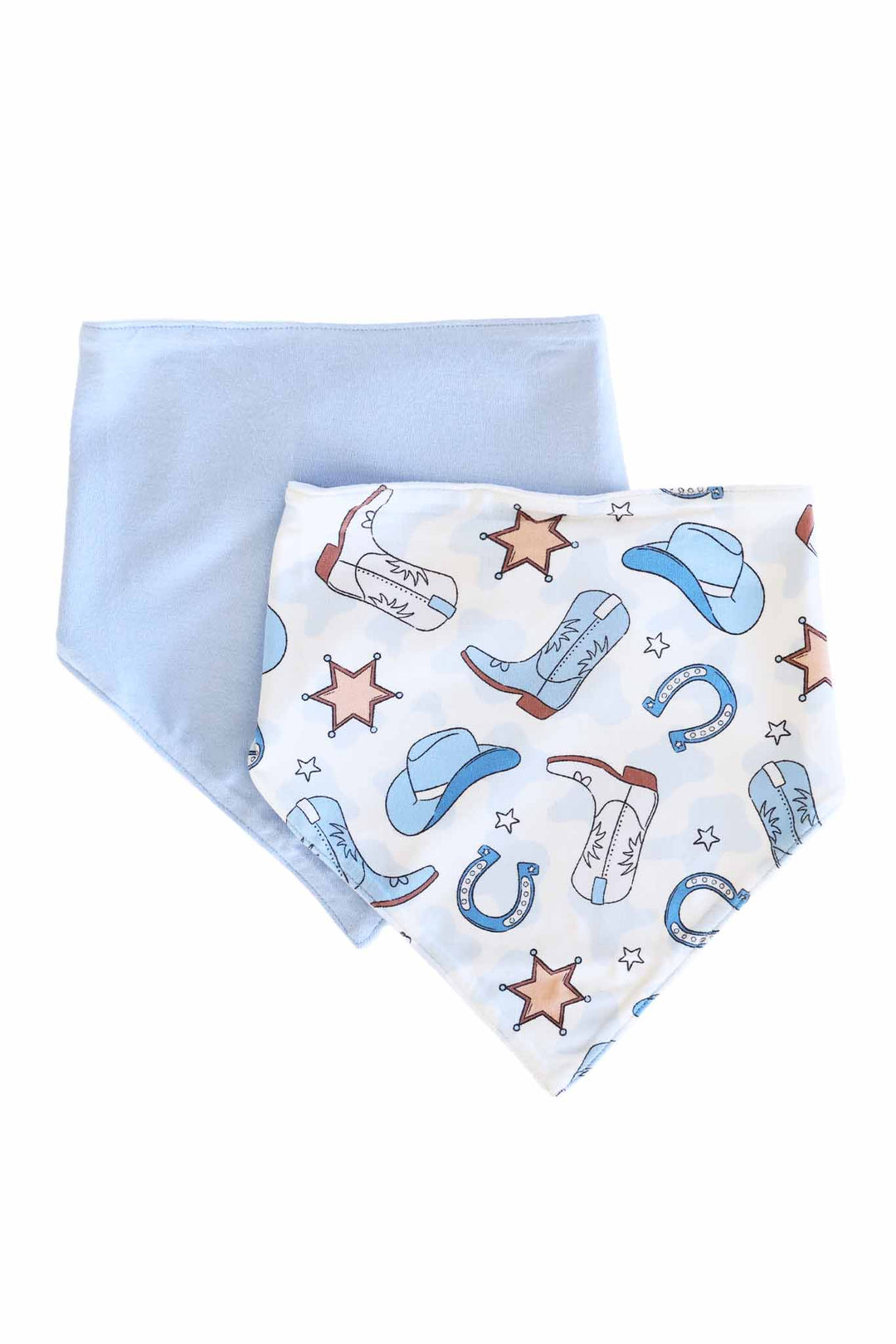 western themed two piece bandana bib set for babies 
