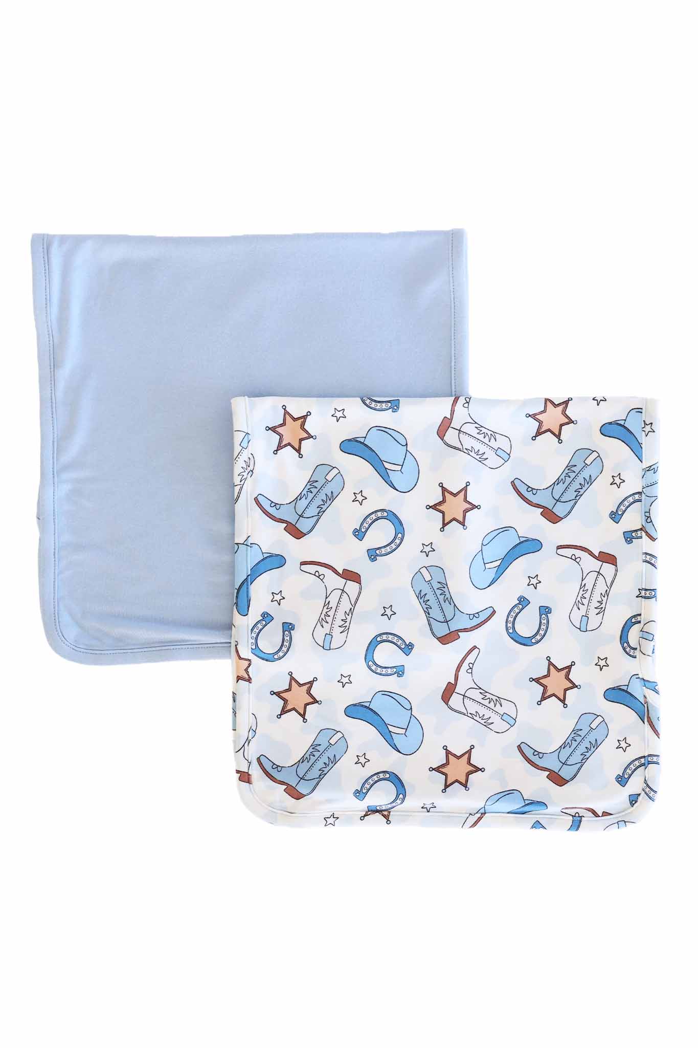 Rodeo Dreams 2pc Burp Cloth Set | Blue