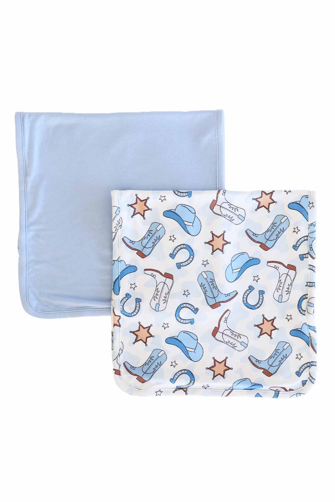 blue rodeo dreams two piece burp cloth set 