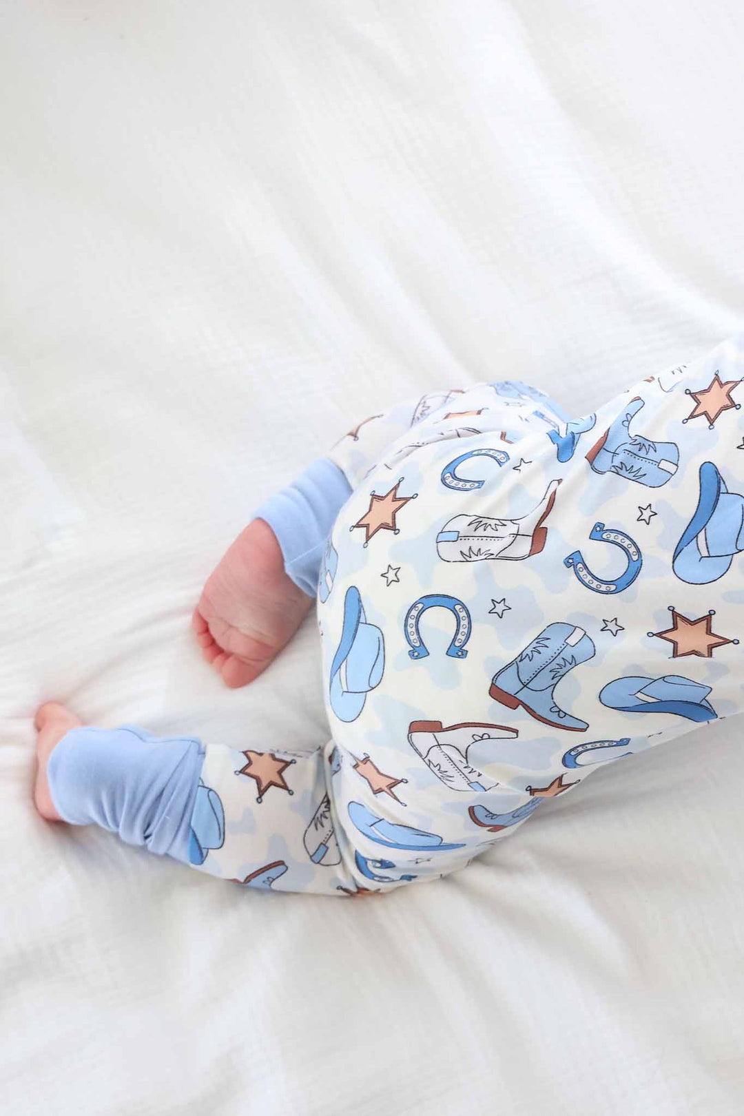 blue rodeo dreams convertible zip romper for baby boys 