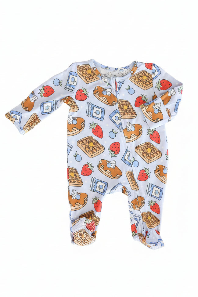 Sweet Stacks Zipper Footie | Blue