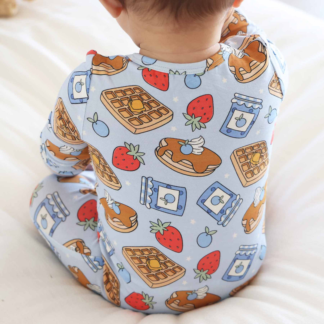 breakfast themed footie pajamas for babies 