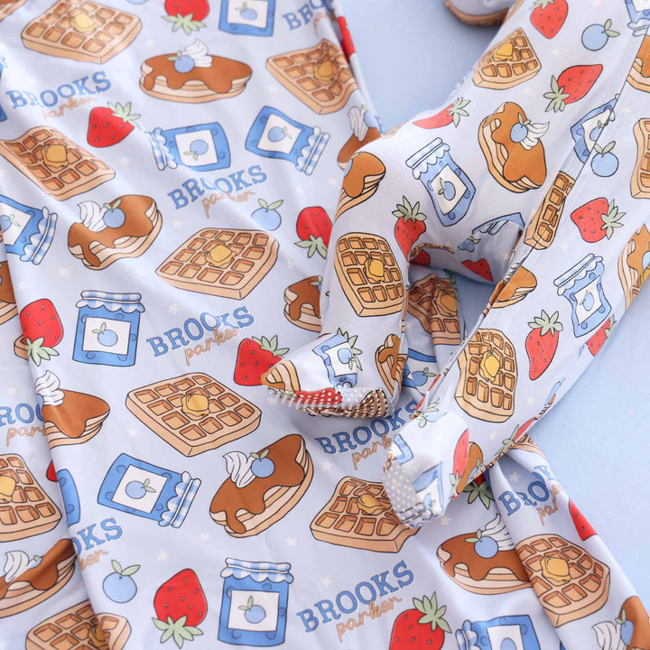 sweet stacks blue personalized swaddle blanket for newborn boys 