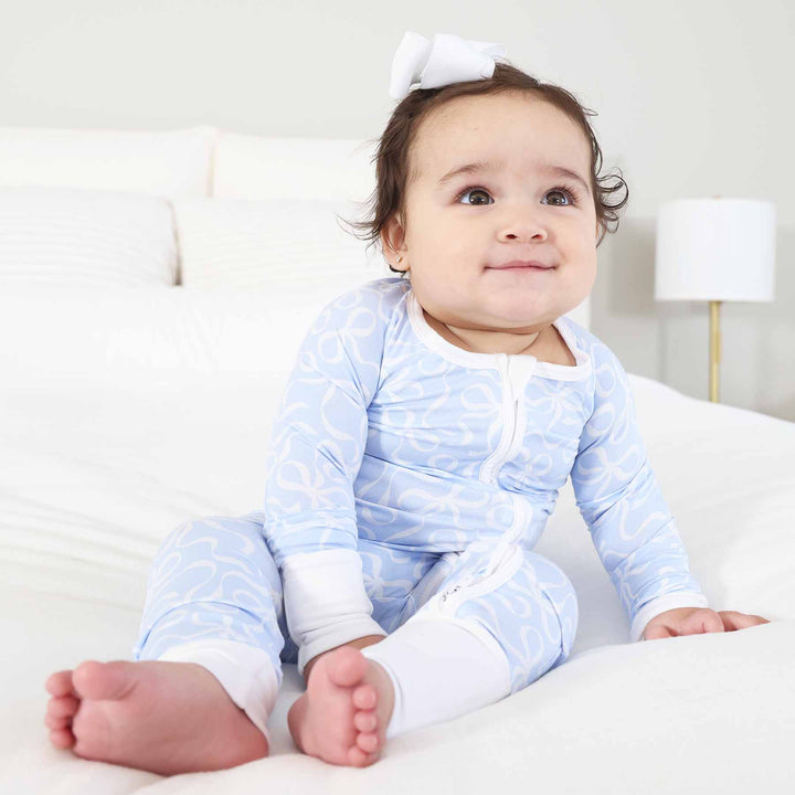 convertible zip romper for babies and toddlers bows 