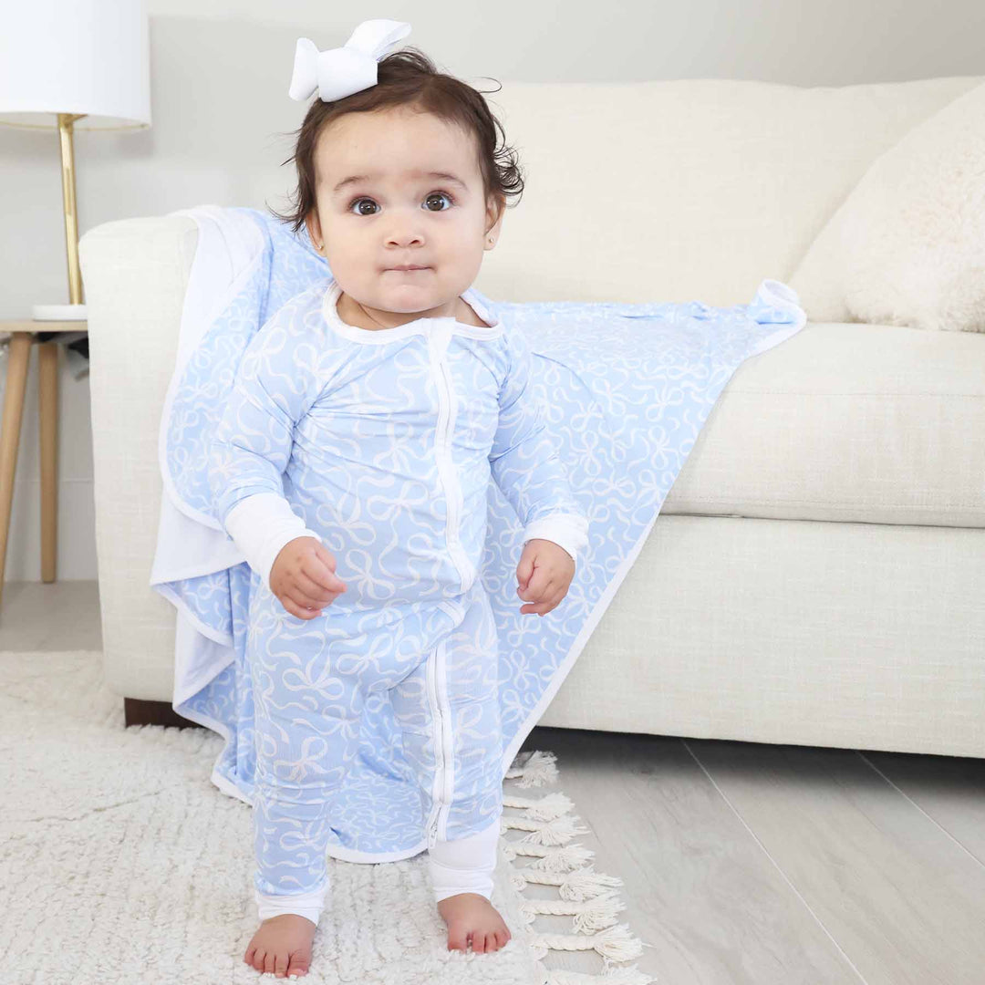 convertible zip romper pajama for baby and toddler girl bluetiful bows