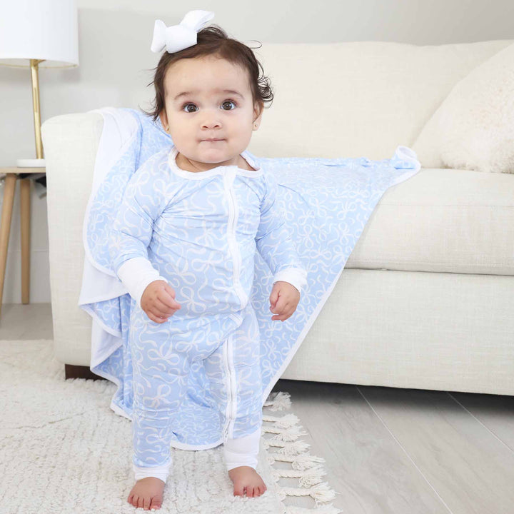 convertible zip romper pajama for baby and toddler girl bluetiful bows