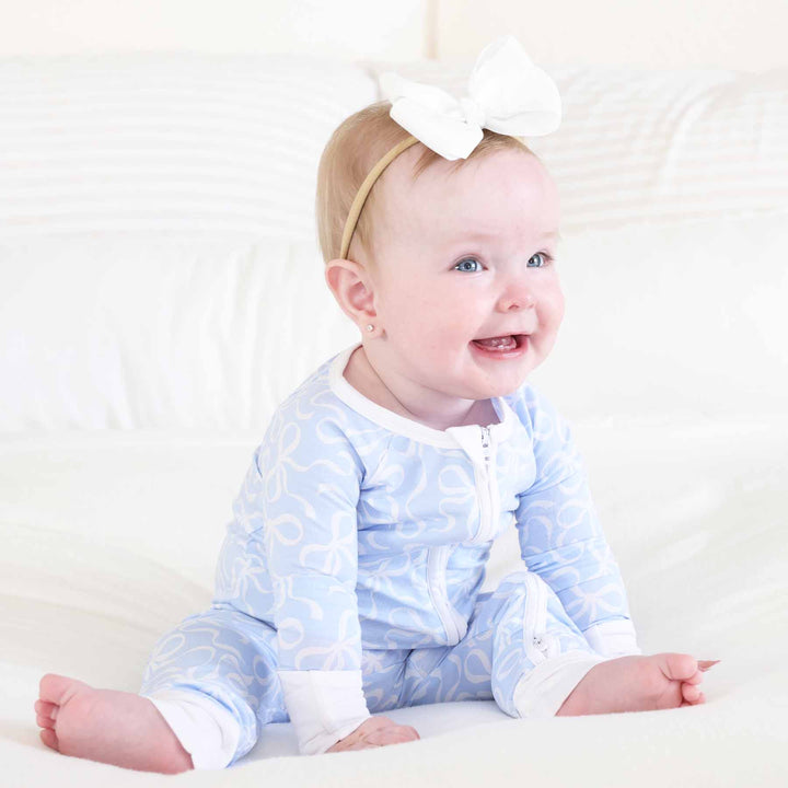 convertible flip mitt and footie bow romper pajama for girls 