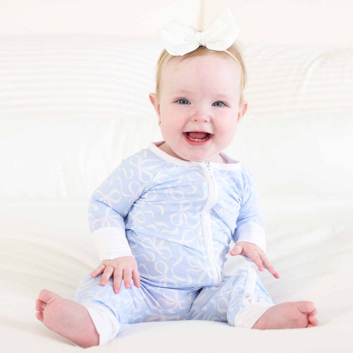 blue-tiful bows romper 