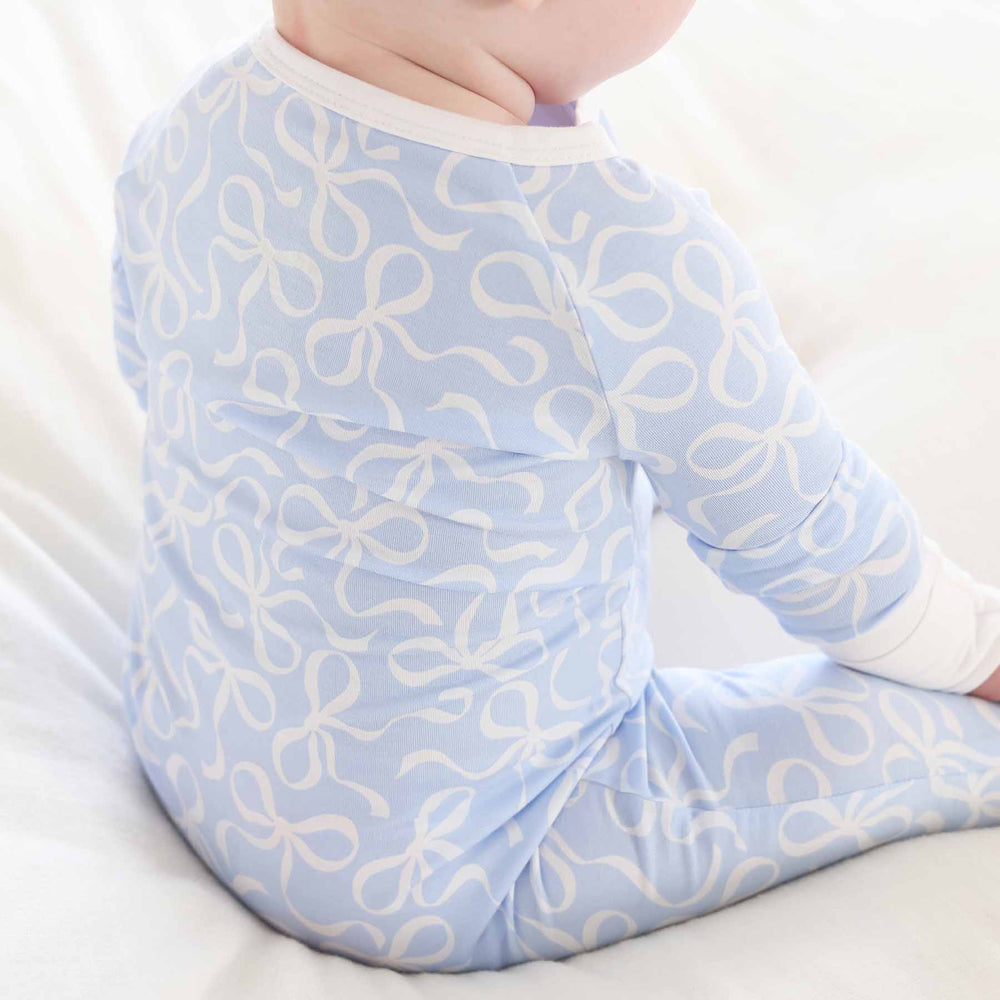 blue-tiful bows convertible zip romper pajama for babies and toddlers 