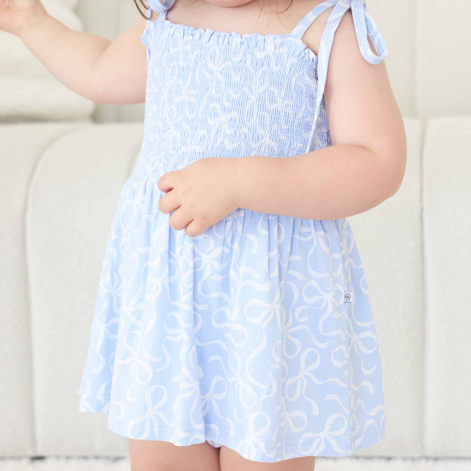 Smocked Twirl Bodysuit | Blue-tiful Bows