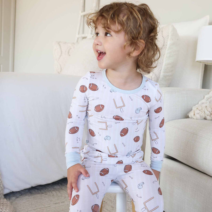 caden lane football two piece pajama set