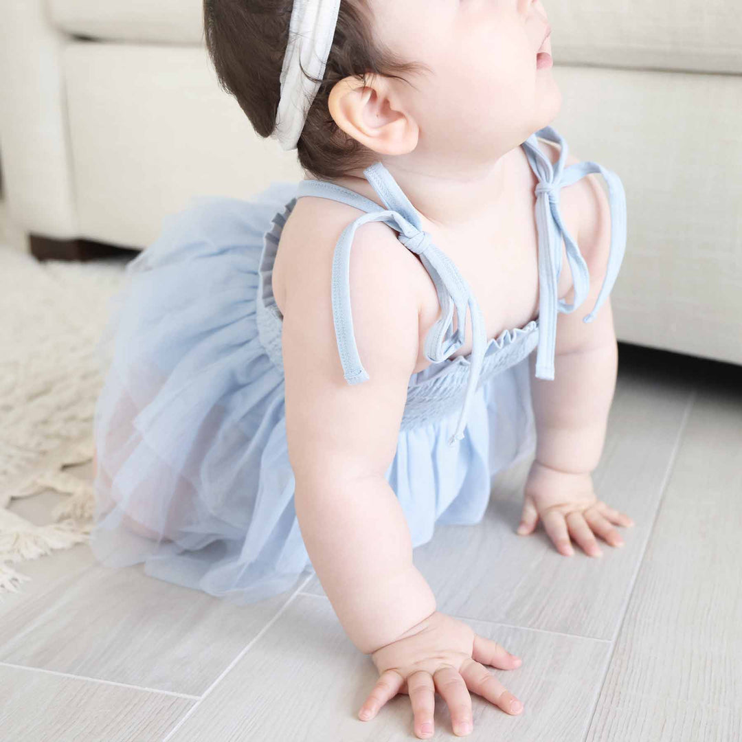 Smocked Tutu Bodysuit in Frost Caden Lane - Main Image