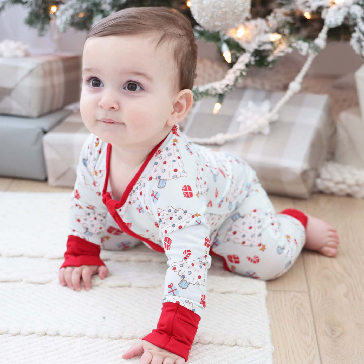 christmas pajama romper for babies blue 