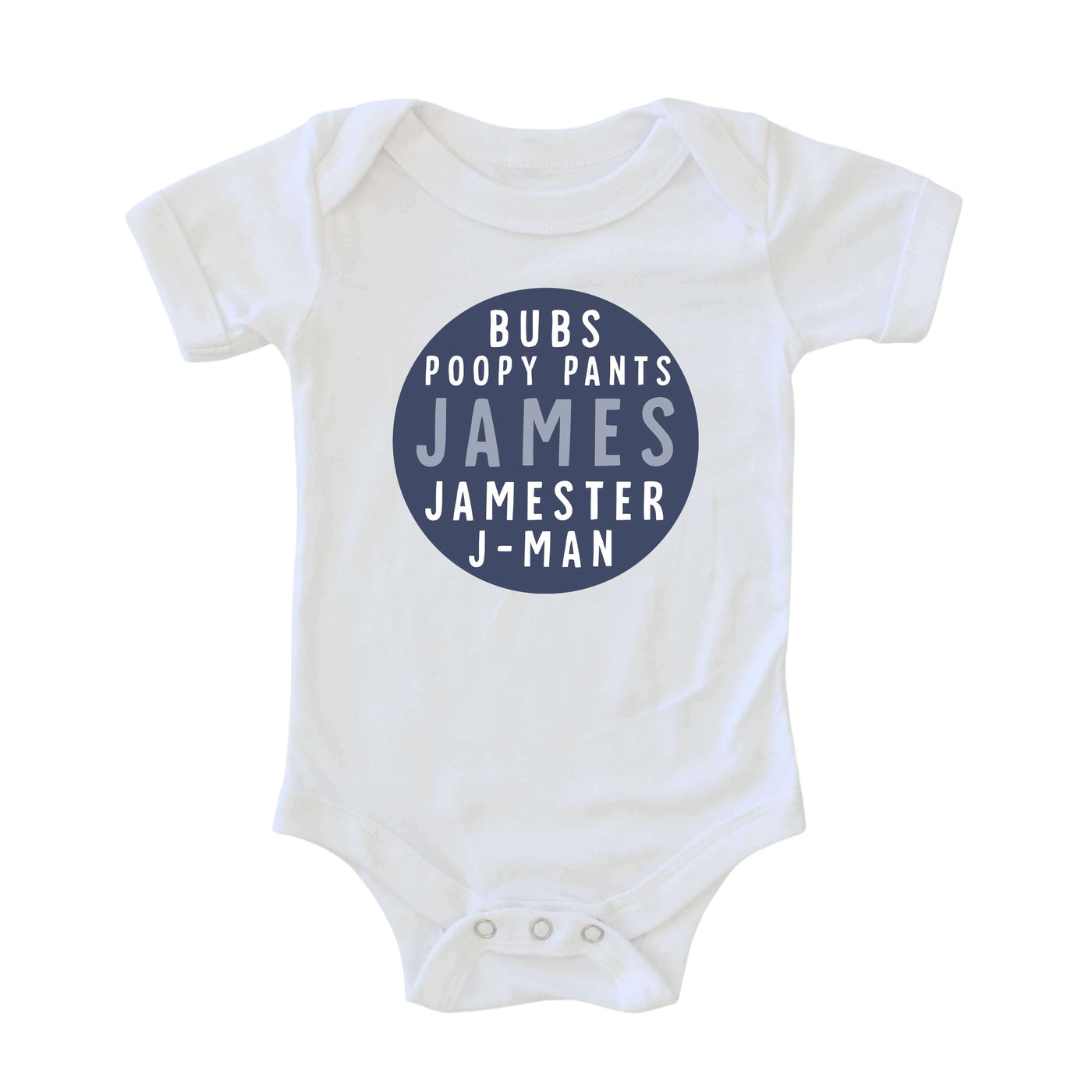 Personalized Blue Nickname Graphic Bodysuit