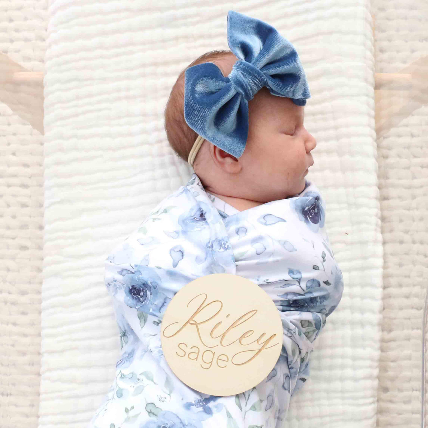 bailey's blue floral oversized swaddle