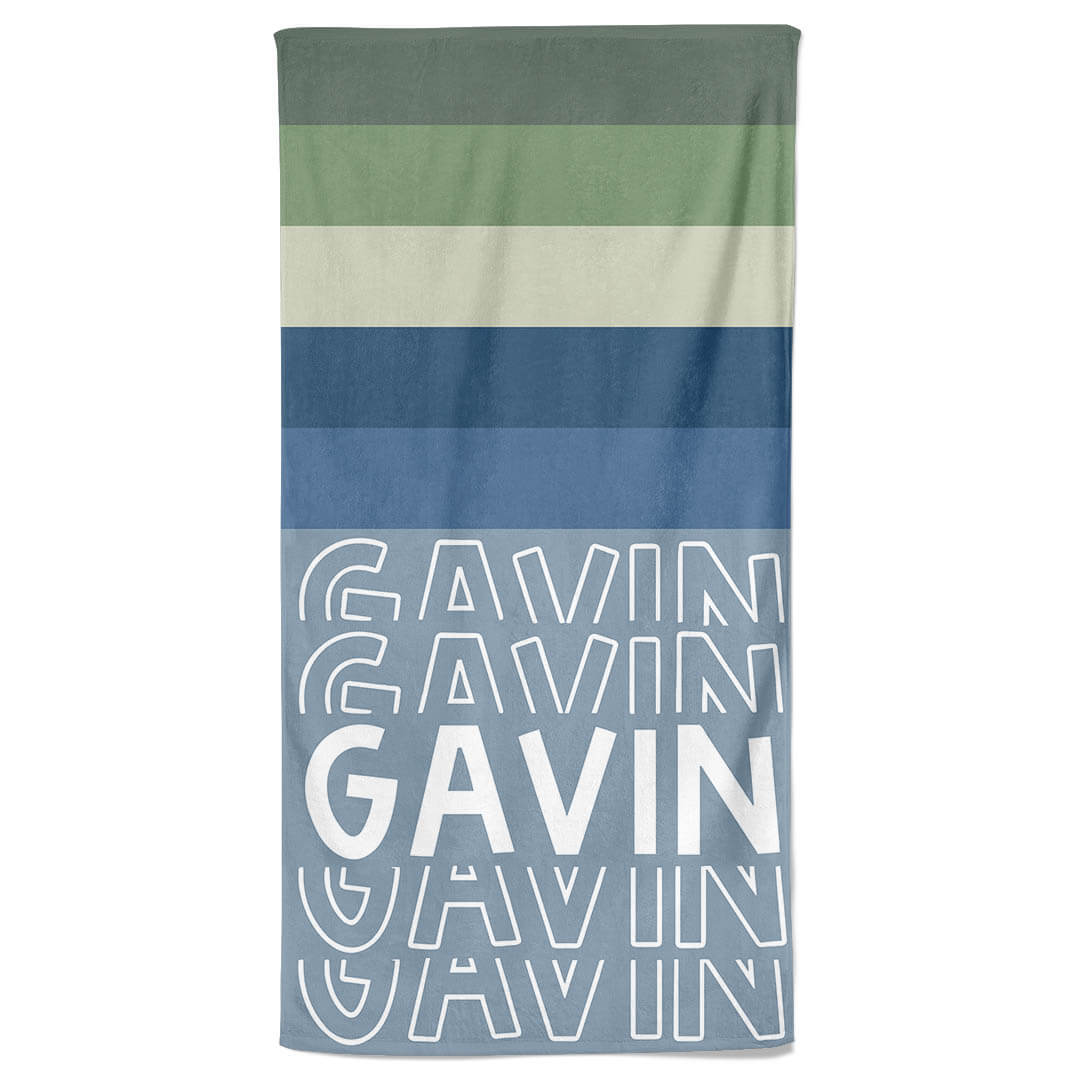 all boy gradient personalized kids beach towel