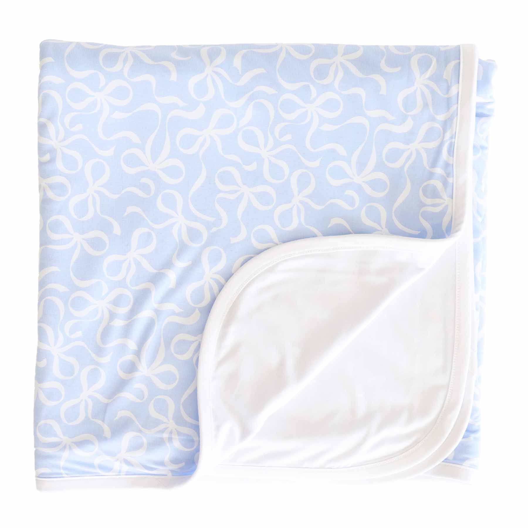 Blue-tiful Bows Double Sided Bamboo Blanket
