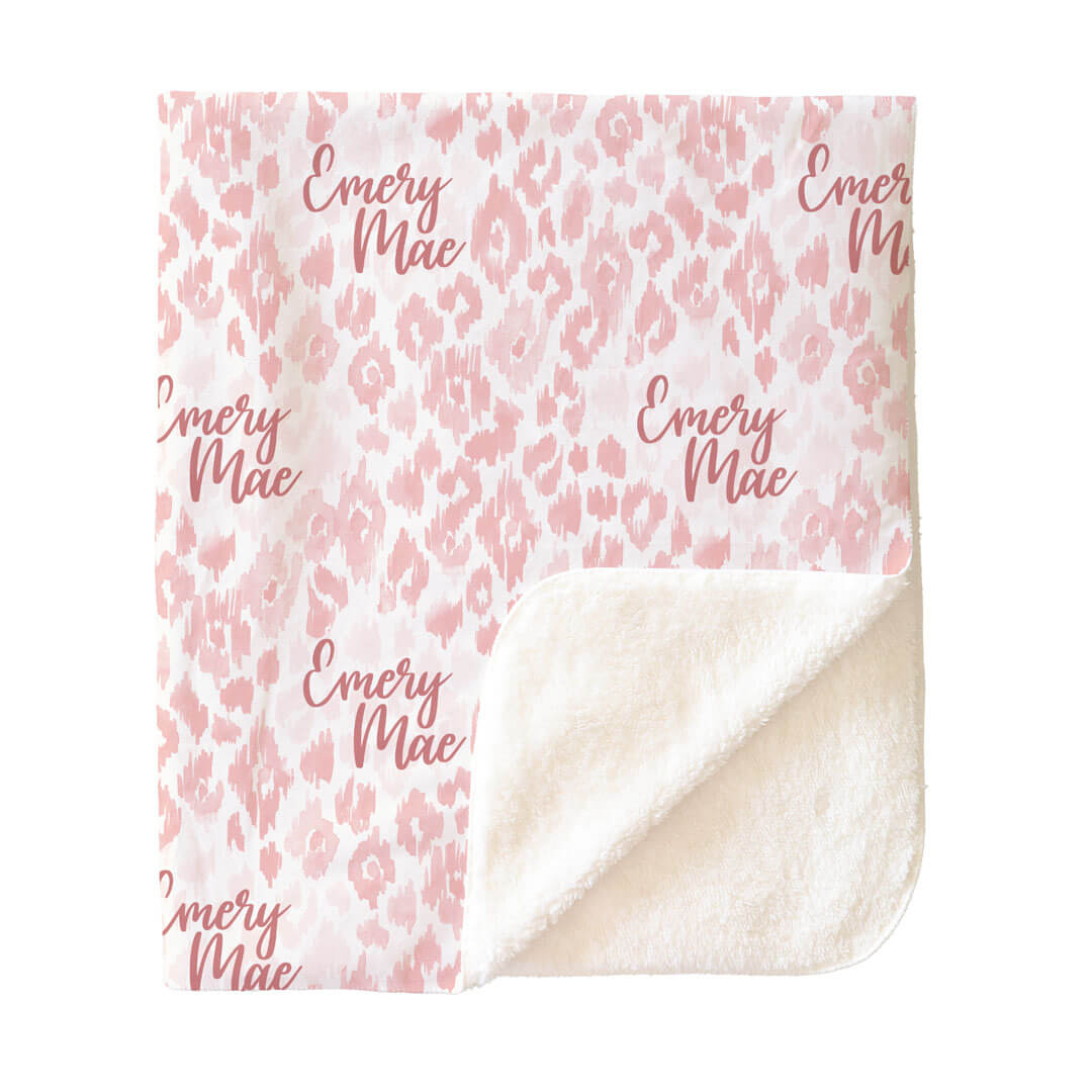 Blush Leopard Personalized Kids Blanket