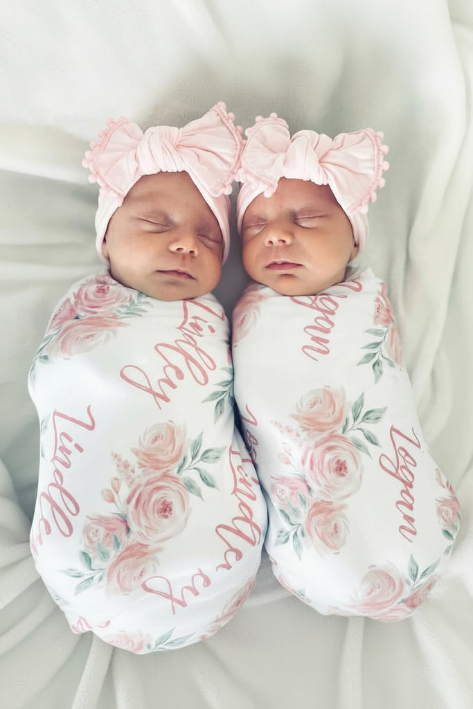 Blush Personalized Name Swaddle Blanket