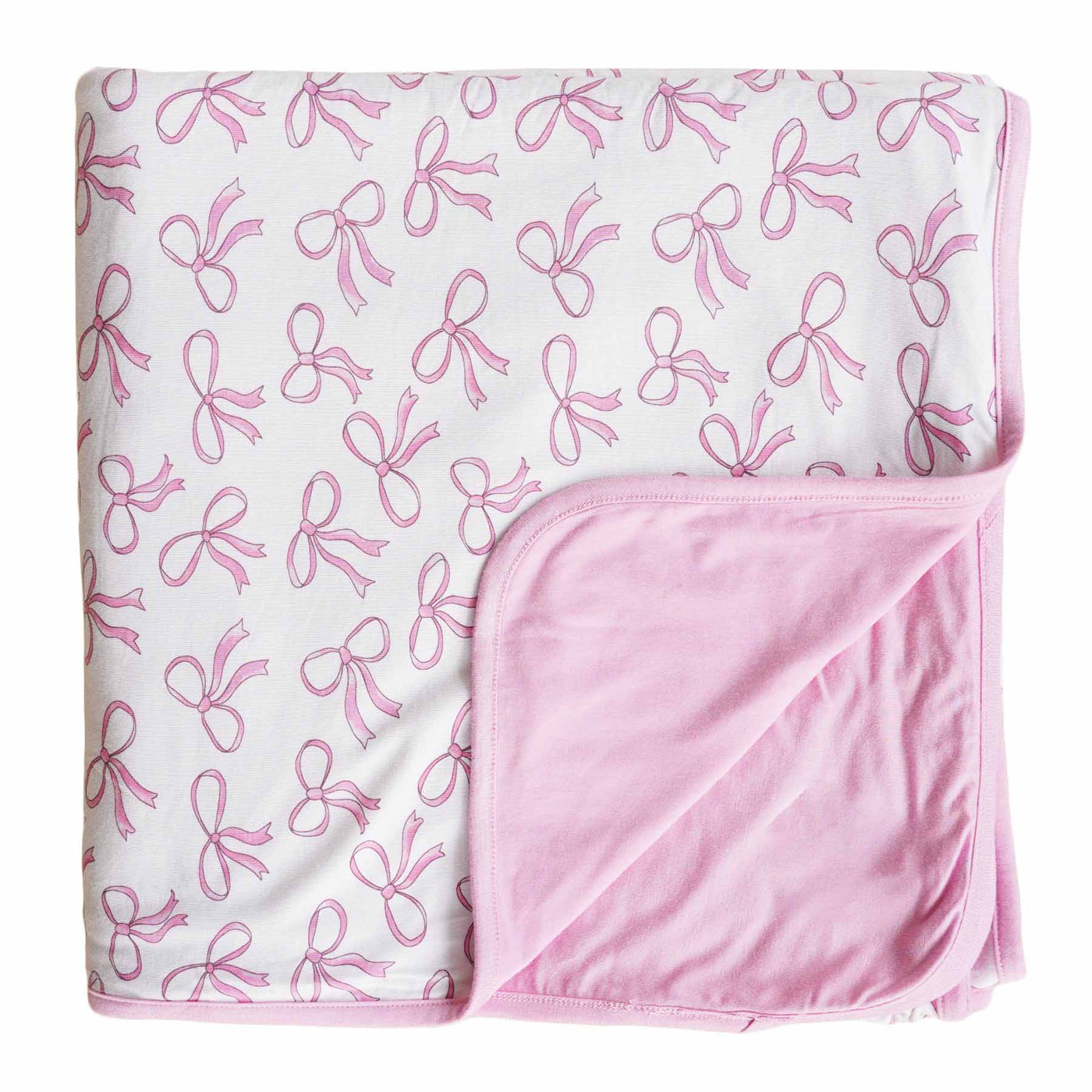 blushing bows double sided bamboo blanket 