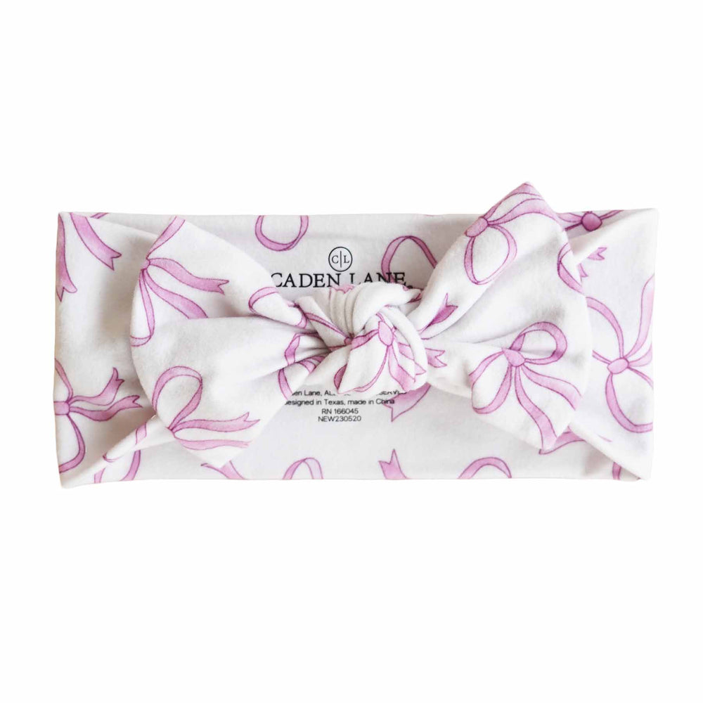 blushing bow head wrap flay lay