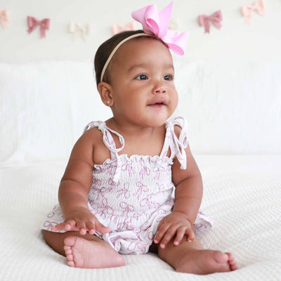 bamboo bodysuit for babies with pink bows