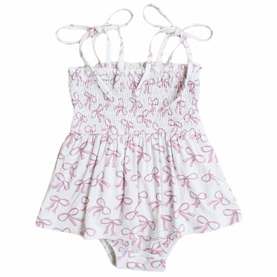 baby smocked bodysuit with bows 