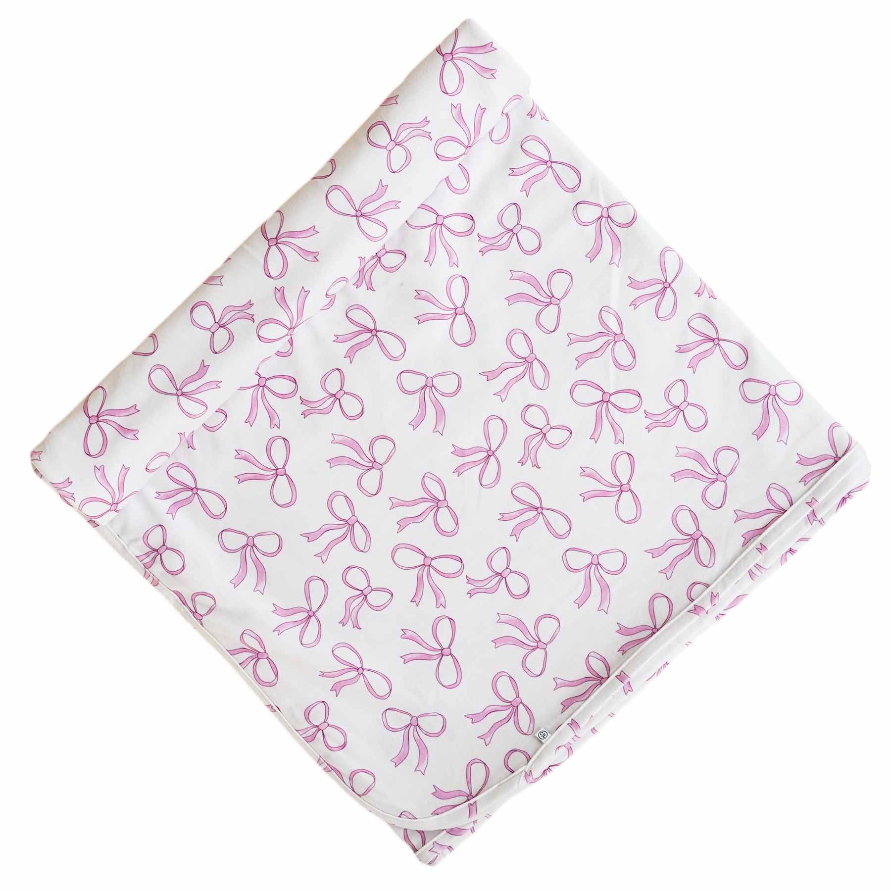 blushing bows oversized swaddle blanket 