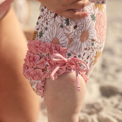 ruffle bottom rash guard shirt boho floral for babies 