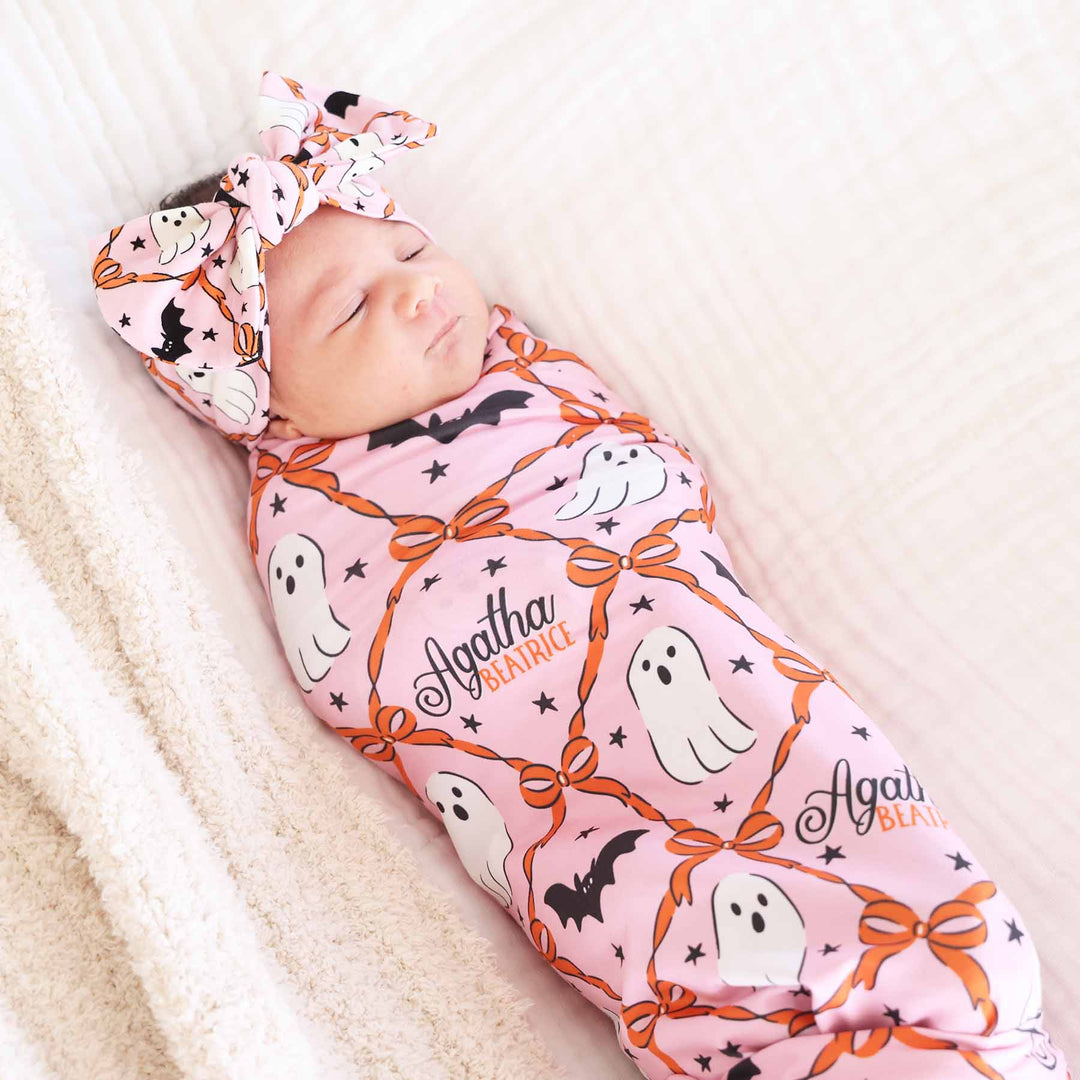 Boo Babes Personalized Swaddle Blanket Caden Lane