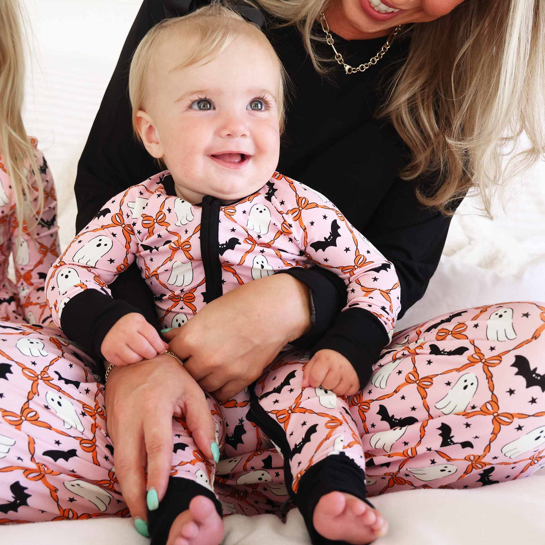 girly halloween zip romper pajama for girls 