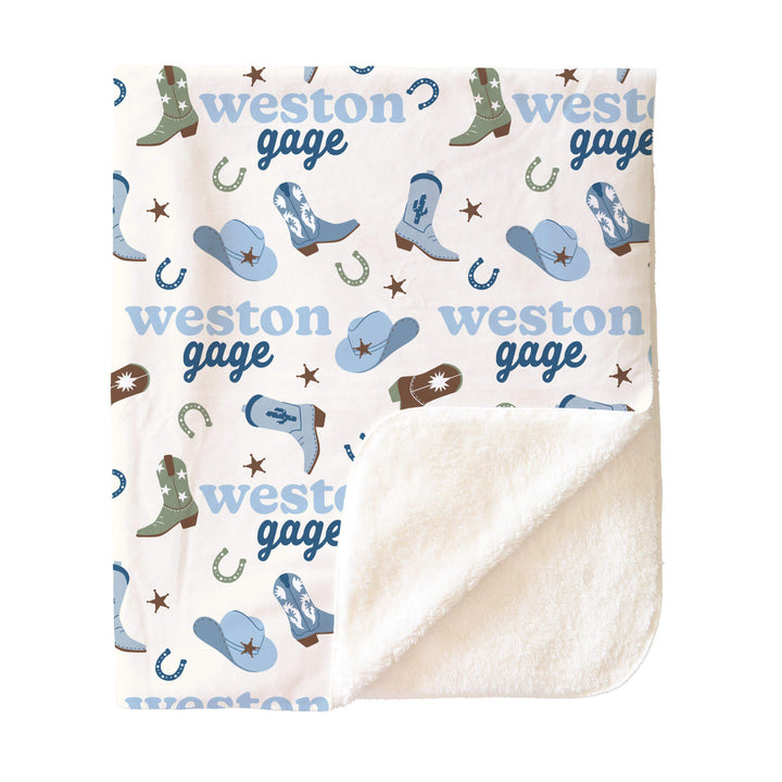 Boot Scootin' Personalized Kids Blanket