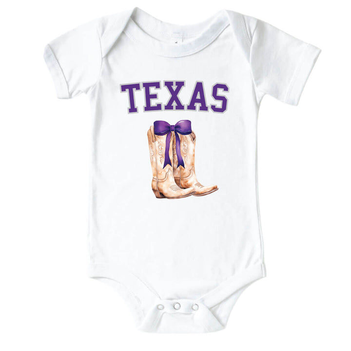 Texas Christian University | Footballs & Bows Graphic Bodysuit