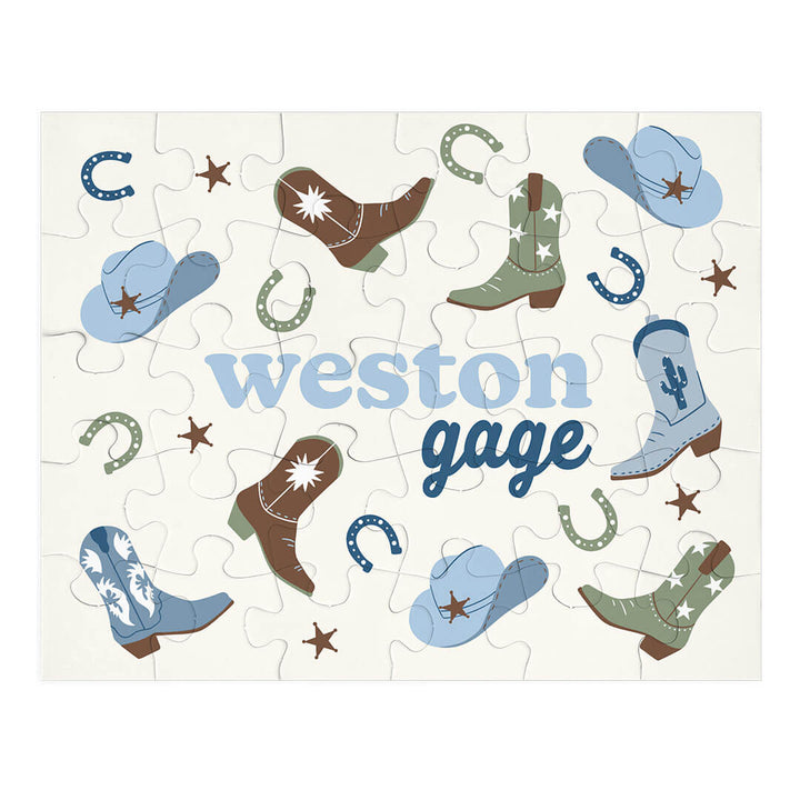 cowboy boot personalized 30 piece puzzle for kids 