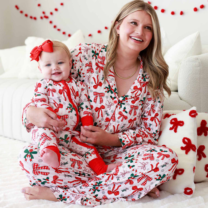 christmas bow flare lounge set for women 