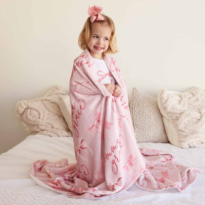 pink bow blanket for kids 