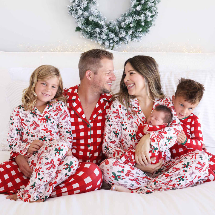 christmas bamboo viscose family matching pajamas 