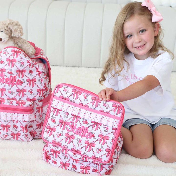 bow besties personalized lunchbox for elementary school girls 