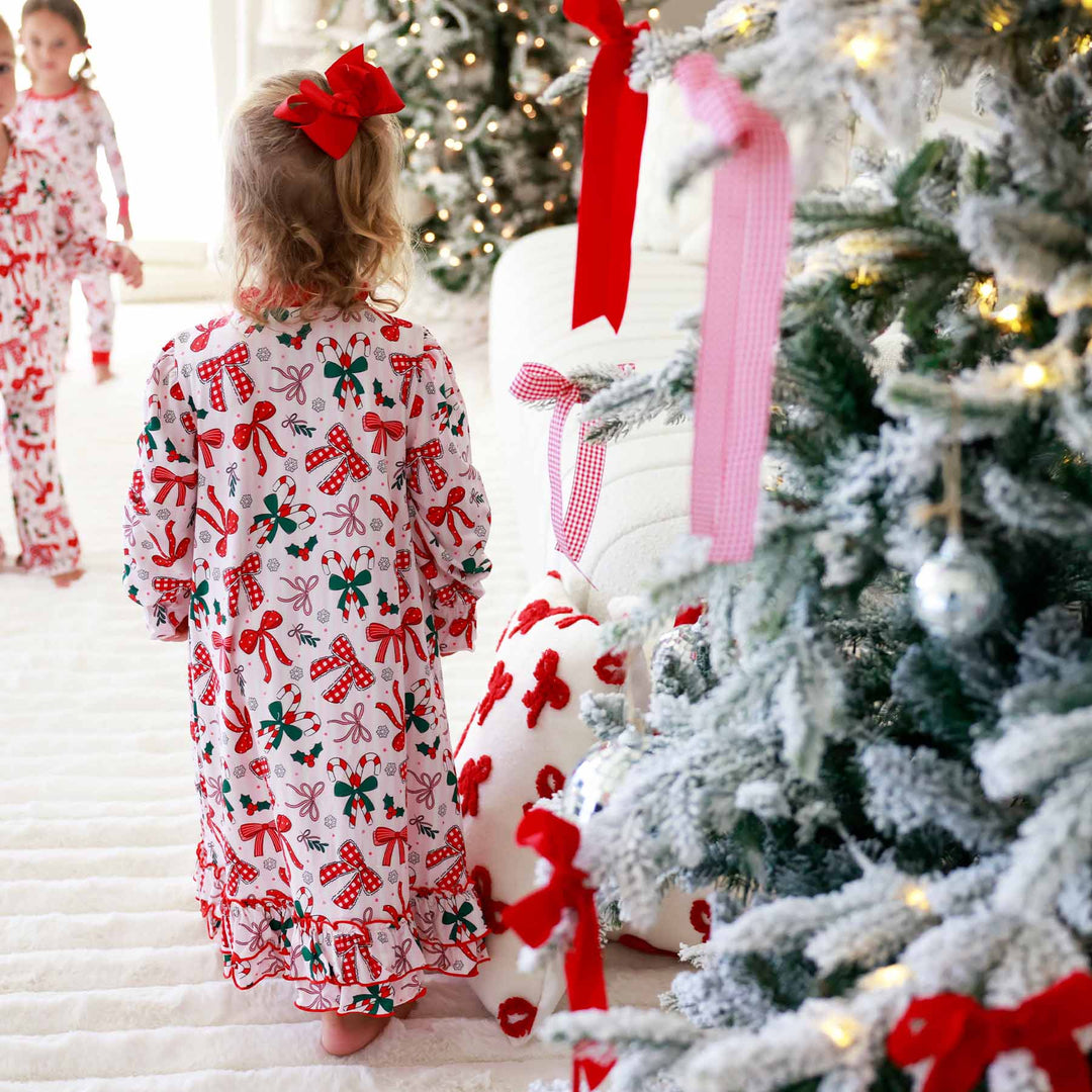 caden lane polyester christmas nightgown for girls bow what fun family matching pajamas 