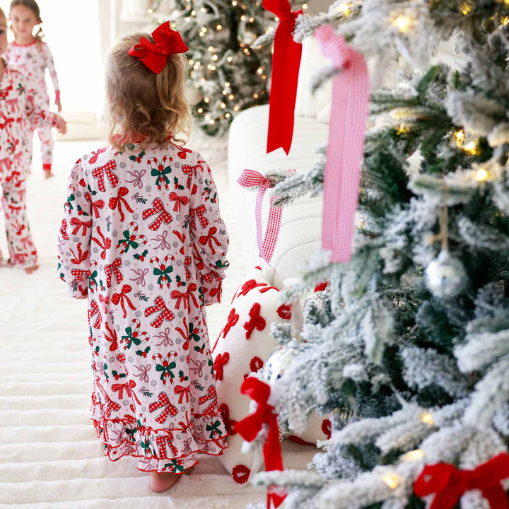 caden lane polyester christmas nightgown for girls bow what fun family matching pajamas 
