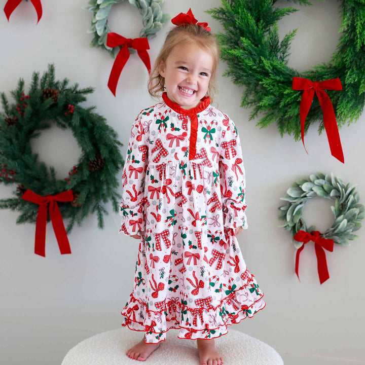 bow what fun christmas nightgown for girls 