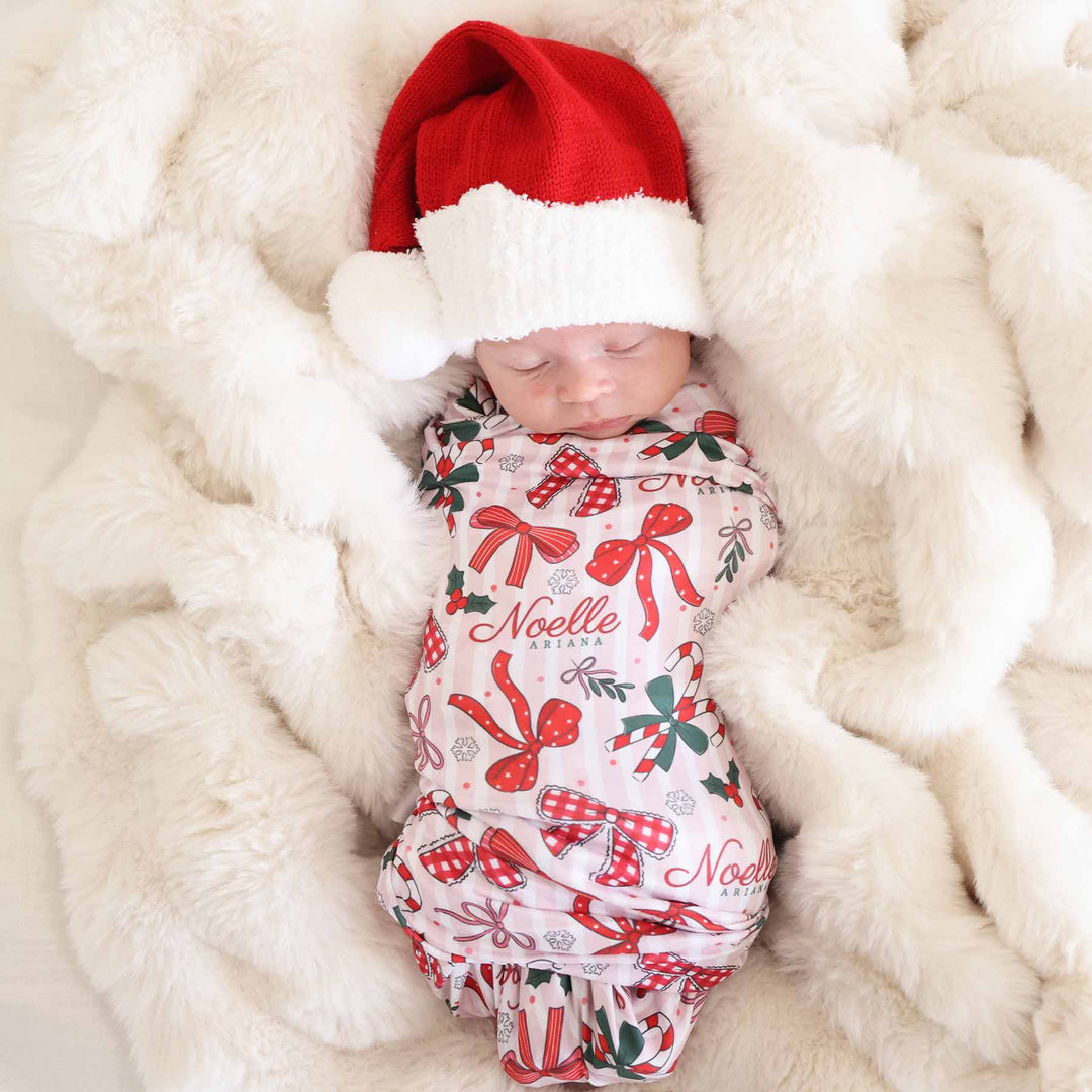 bow what fun personalized swaddle blanket 